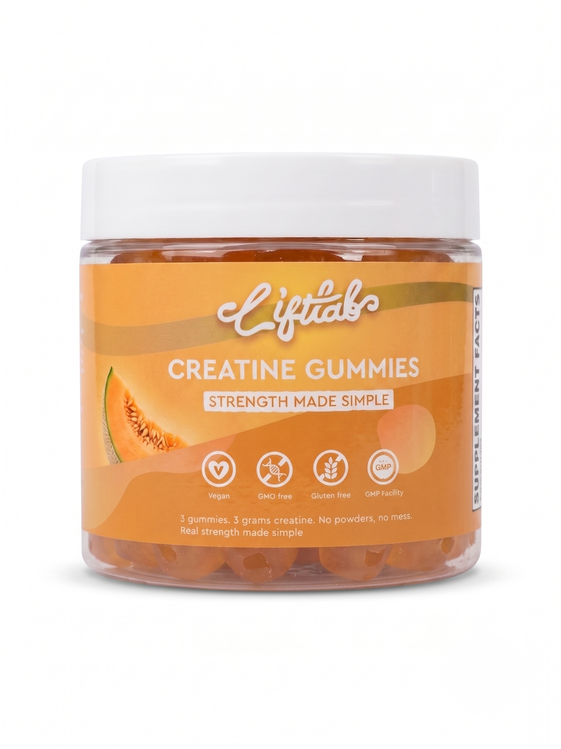 Lift Lab Creatine Cantaloupe Gummies – Creatine HCl for Strength, Power & Recovery