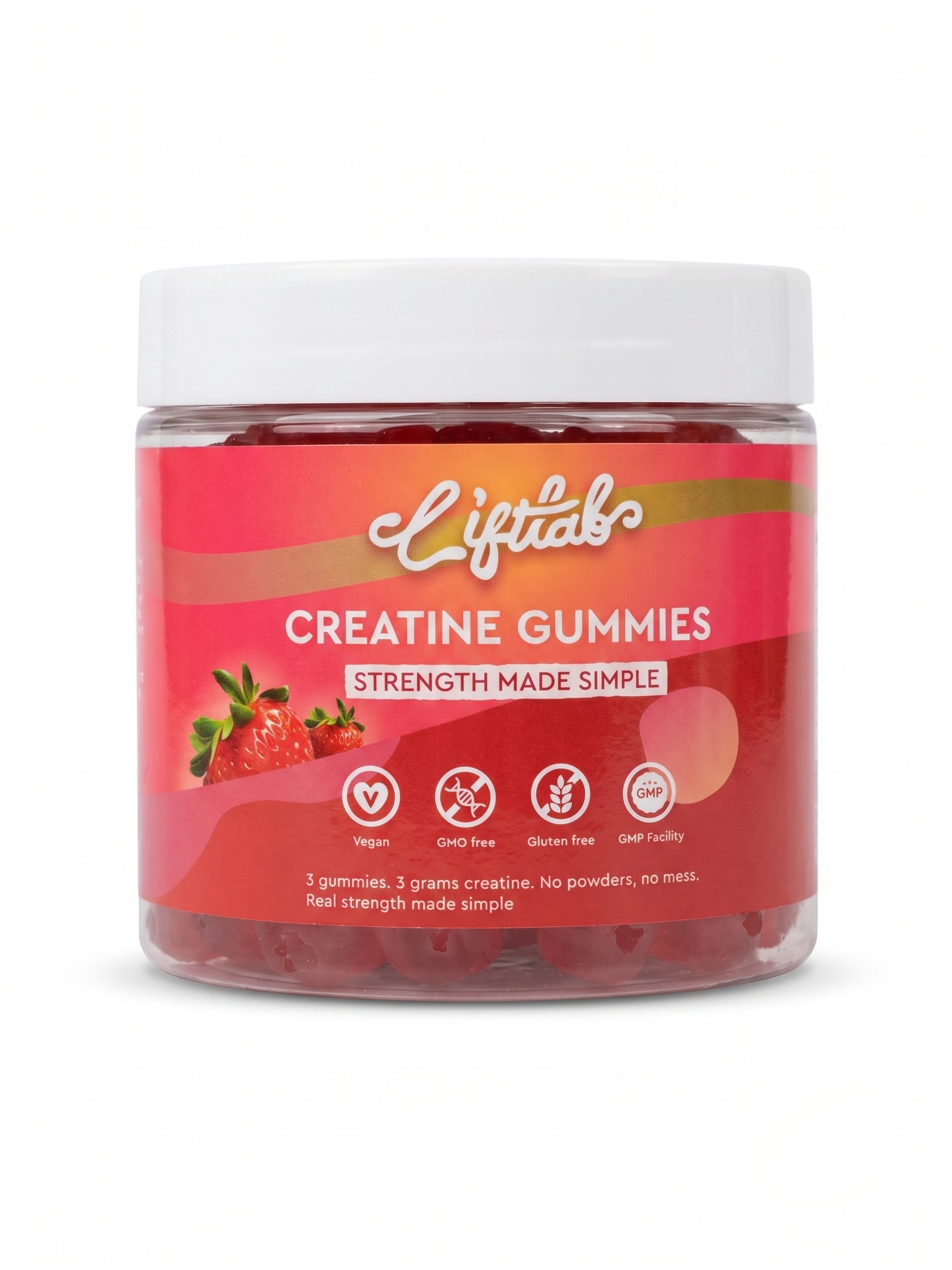 Lift Lab Creatine Strawberry Gummies – Creatine HCl for Strength, Power & Recovery